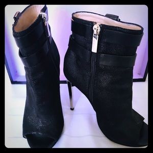 Herve Leger Charlot Black Ankle Boots